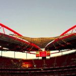 Águia Vitória foge do Estádio da Luz durante o jogo do Luís Figo